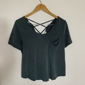 Dark Grey Short Sleeve Tee with Back Detailing